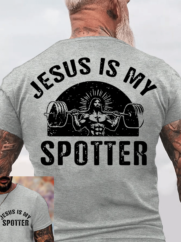 Jesus Is My Spotter Jesus God Christian Cotton T-Shirt