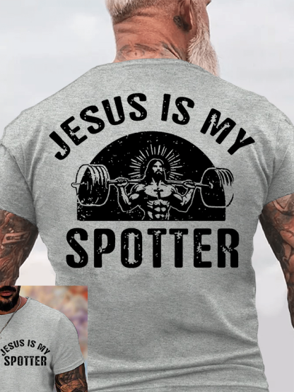 Jesus Is My Spotter Jesus God Christian Cotton T-Shirt