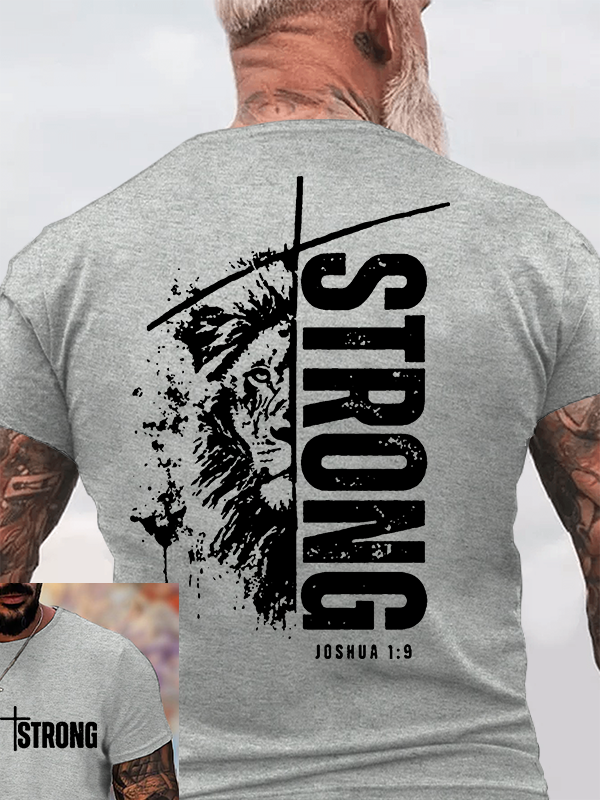 Strong Lion of Judah Jesus God Christian Cotton T-Shirt