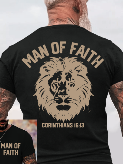 Man Of Faith Jesus God Christian Cotton T-Shirt