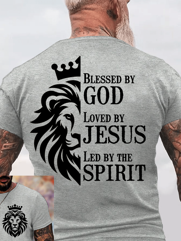 [Copy]Lion Of Judah  Jesus God Christian Cotton T-Shirt
