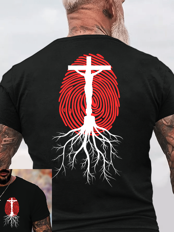 Man Of God Husband Dad Jesus God Christian Cotton T-Shirt