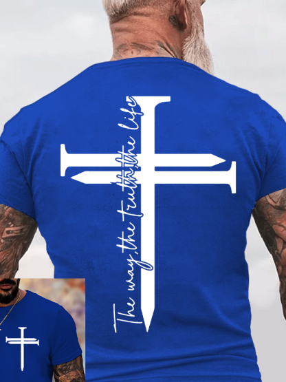 Jesus The Way The Truth The Life Cross Jesus God Christian Cotton T-Shirt