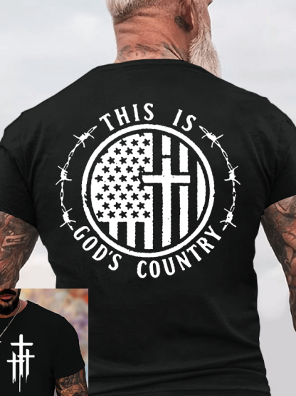 This Is God's Country Cross Jesus God Christian Cotton T-Shirt