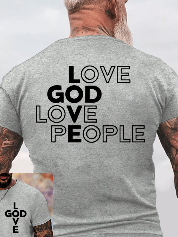 Love God Love People Jesus God Christian Cotton T-Shirt
