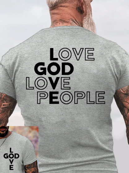 Love God Love People Jesus God Christian Cotton T-Shirt