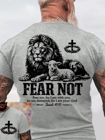 Fear Not For I Am With You Jesus God Christian Cotton T-Shirt