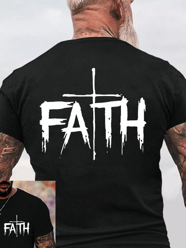 Man Of God Husband Dad Jesus God Christian Cotton T-Shirt