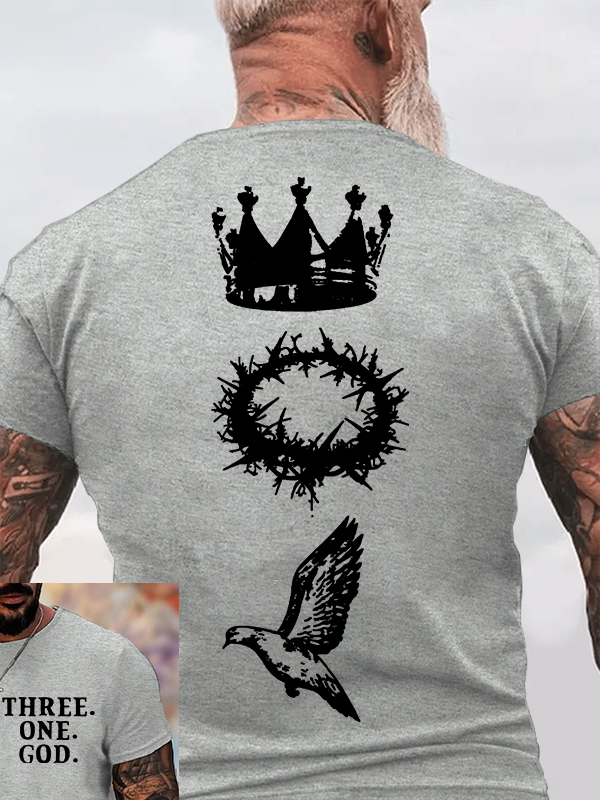 Three One God Jesus God Christian Cotton T-Shirt