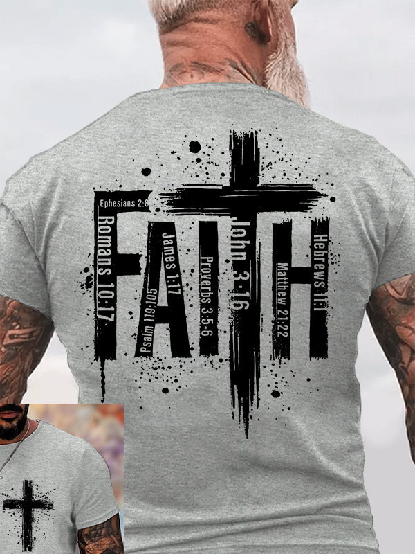 Faith Cross Jesus God Christian Cotton T-Shirt