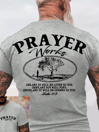 Prayer Works Jesus God Christian Cotton T-Shirt