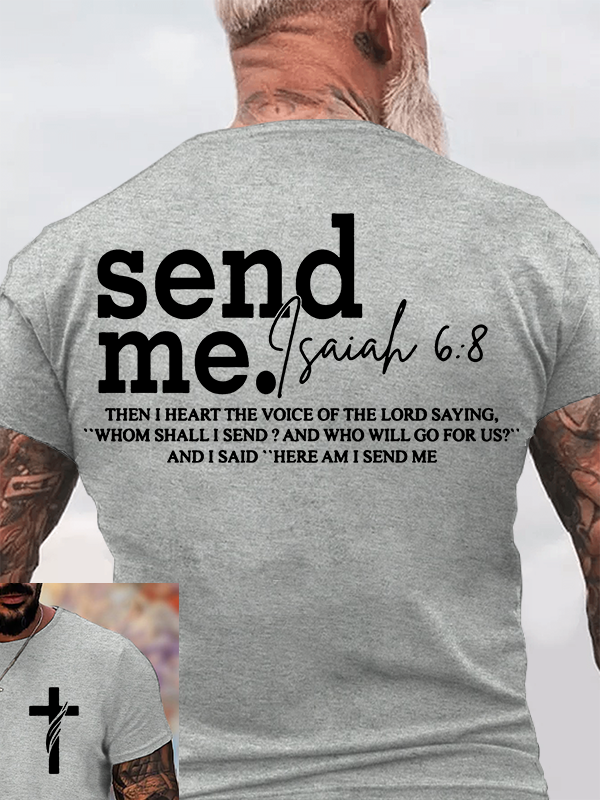 Send Me Isaiah 6:8  Jesus God Christian Cotton T-Shirt