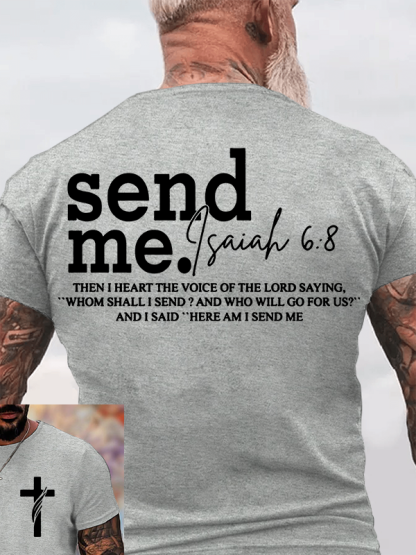 Send Me Isaiah 6:8  Jesus God Christian Cotton T-Shirt