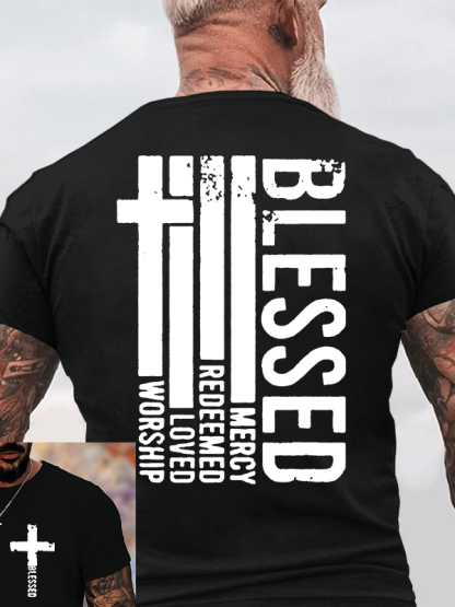 Blessed Jesus God Christian Cotton T-Shirt