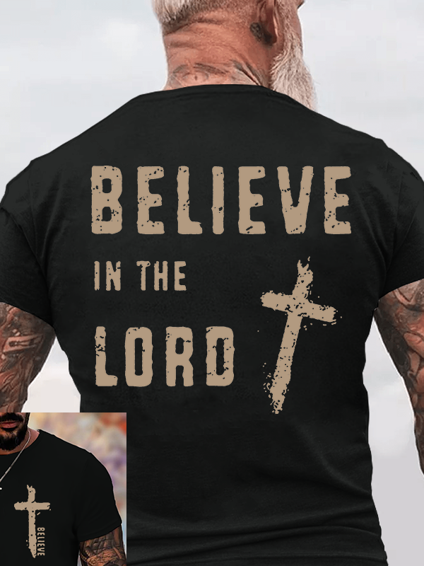 Man Of God Husband Dad Jesus God Christian Cotton T-Shirt