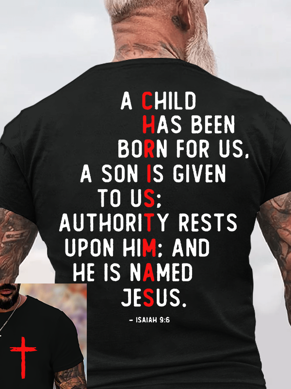 Man Of God Husband Dad Jesus God Christian Cotton T-Shirt