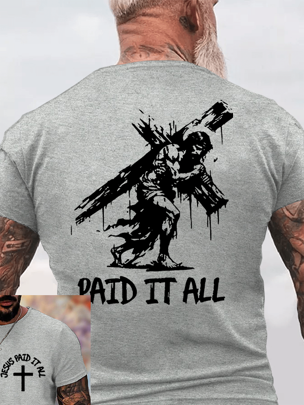 Jesus Paid It All Jesus God Christian Cotton T-Shirt