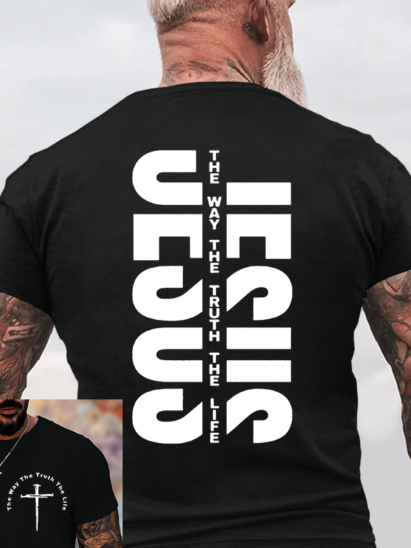 Man Of God Husband Dad Jesus God Christian Cotton T-Shirt
