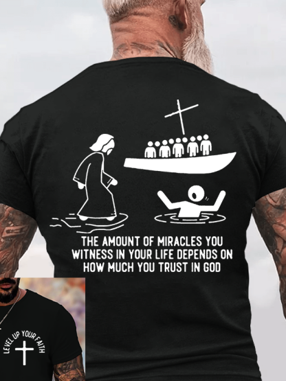 Level Up Your Faith  Jesus God Christian Cotton T-Shirt