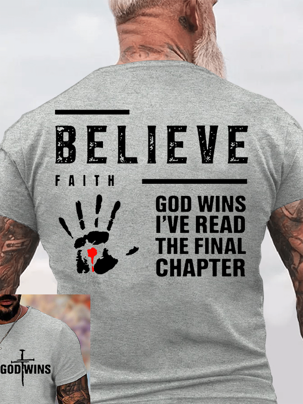 God Wins Jesus God Christian Cotton T-Shirt