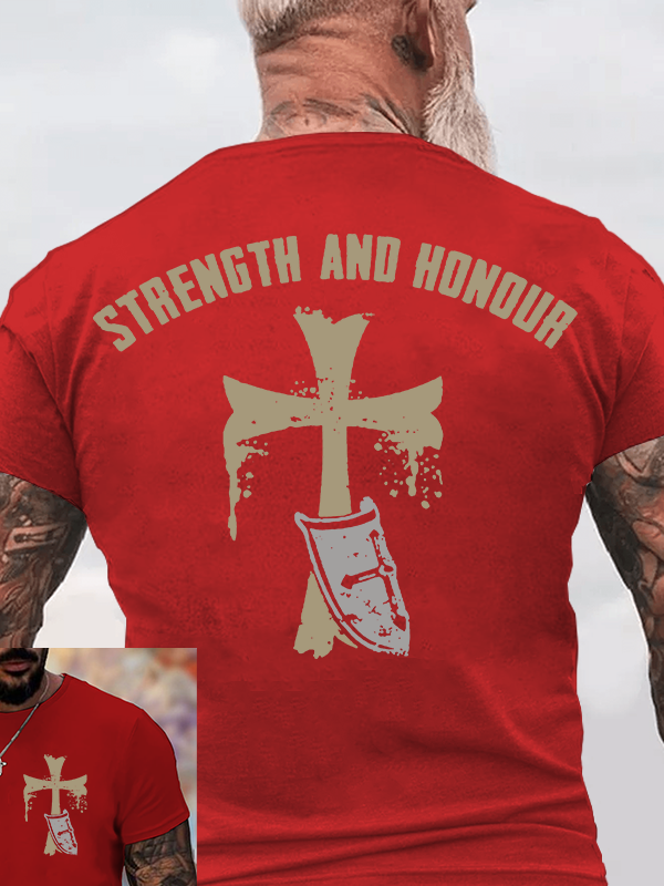 Strength and Honour Jesus God Christian Cotton T-Shirt