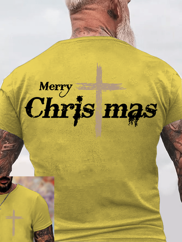 Merry Chrismas  Jesus God Christian Cotton T-Shirt