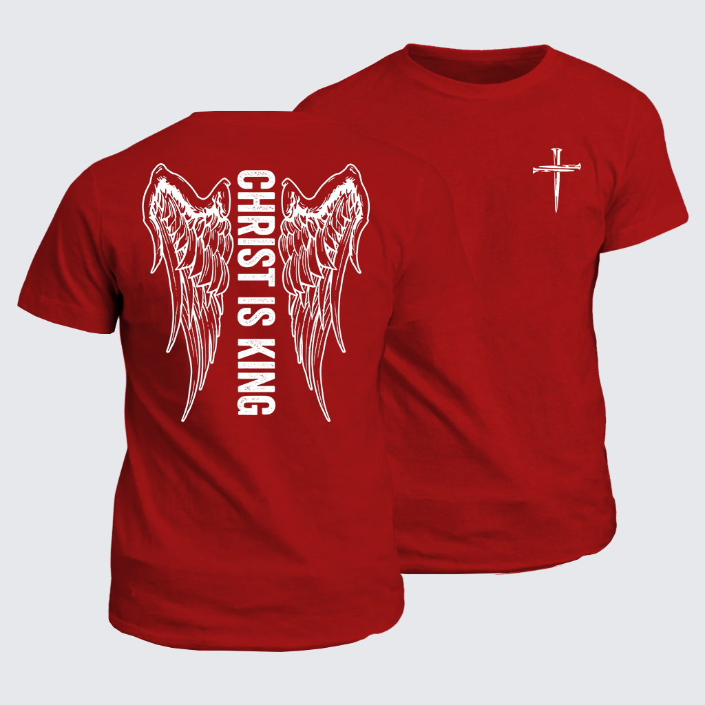 Christ Is King Wing Jesus God Christian Cotton T-Shirt