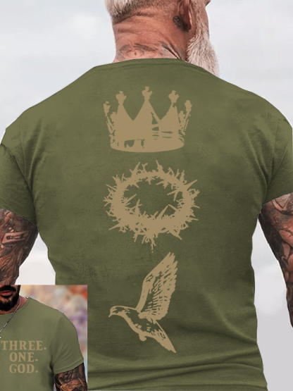 Three One God Jesus God Christian Cotton T-Shirt