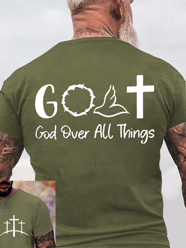 GOAT - God Over All Things Jesus God Christian Cotton T-Shirt
