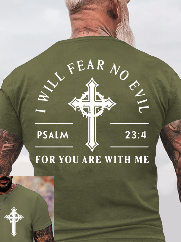  I Will Fear No Evil Jesus God Christian Cotton T-Shirt