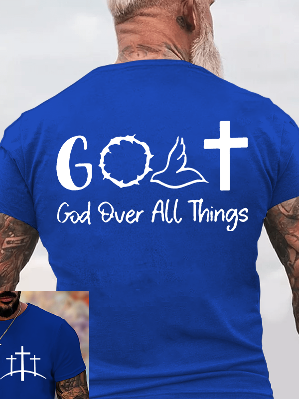 GOAT - God Over All Things Jesus God Christian Cotton T-Shirt