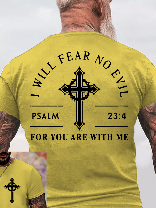  I Will Fear No Evil Jesus God Christian Cotton T-Shirt