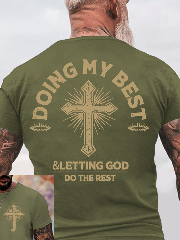 Let God Do The Rest Jesus God Christian Cotton T-Shirt