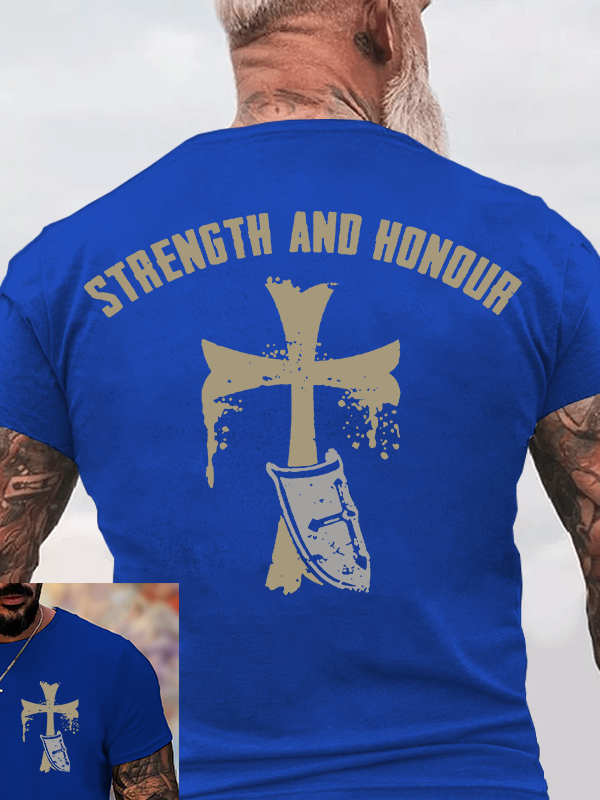 Strength and Honour Jesus God Christian Cotton T-Shirt