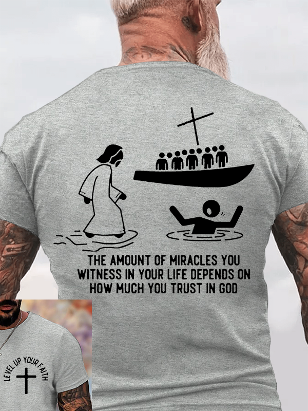 Level Up Your Faith  Jesus God Christian Cotton T-Shirt