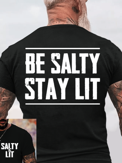 Be Salty Stay Lit  Jesus God Christian Cotton T-Shirt