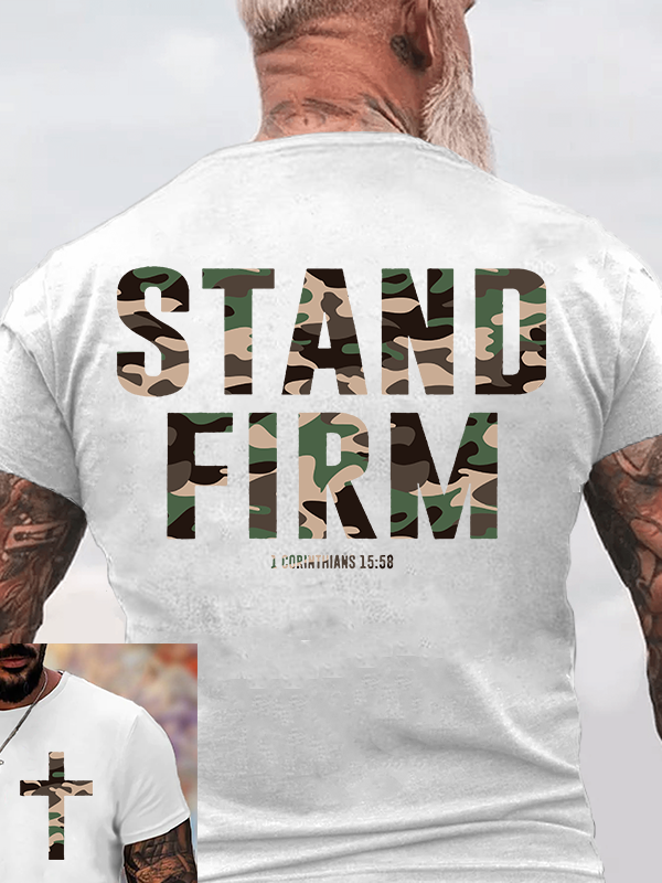 Stand Firm Jesus God Christian Cotton T-Shirt