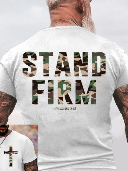 Stand Firm Jesus God Christian Cotton T-Shirt