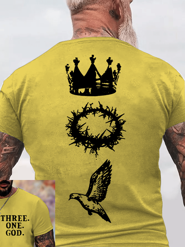 Three One God Jesus God Christian Cotton T-Shirt