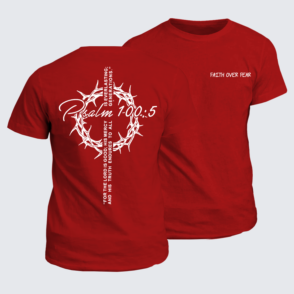 Faith Over Fear Crown Jesus God Christian Cotton T-Shirt