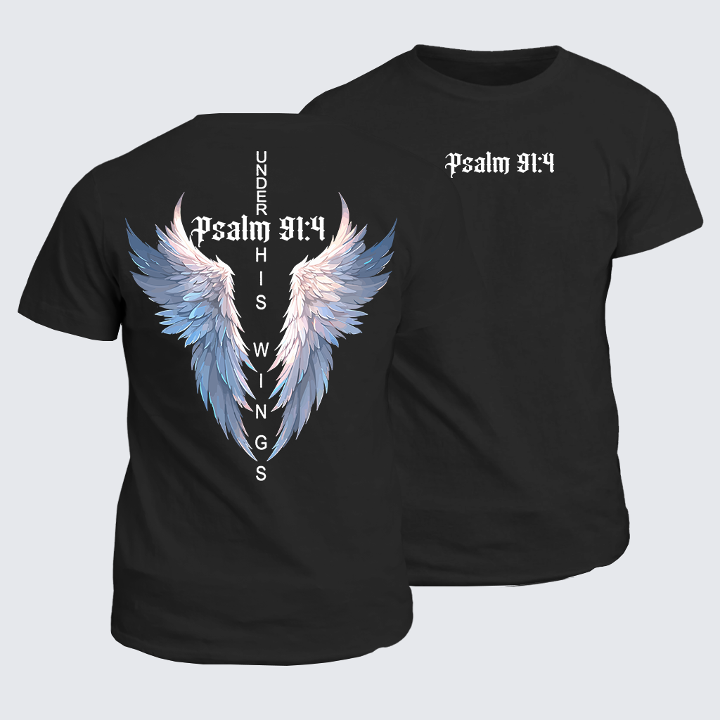 Under His Wings Jesus God Christian Cotton T-Shirt