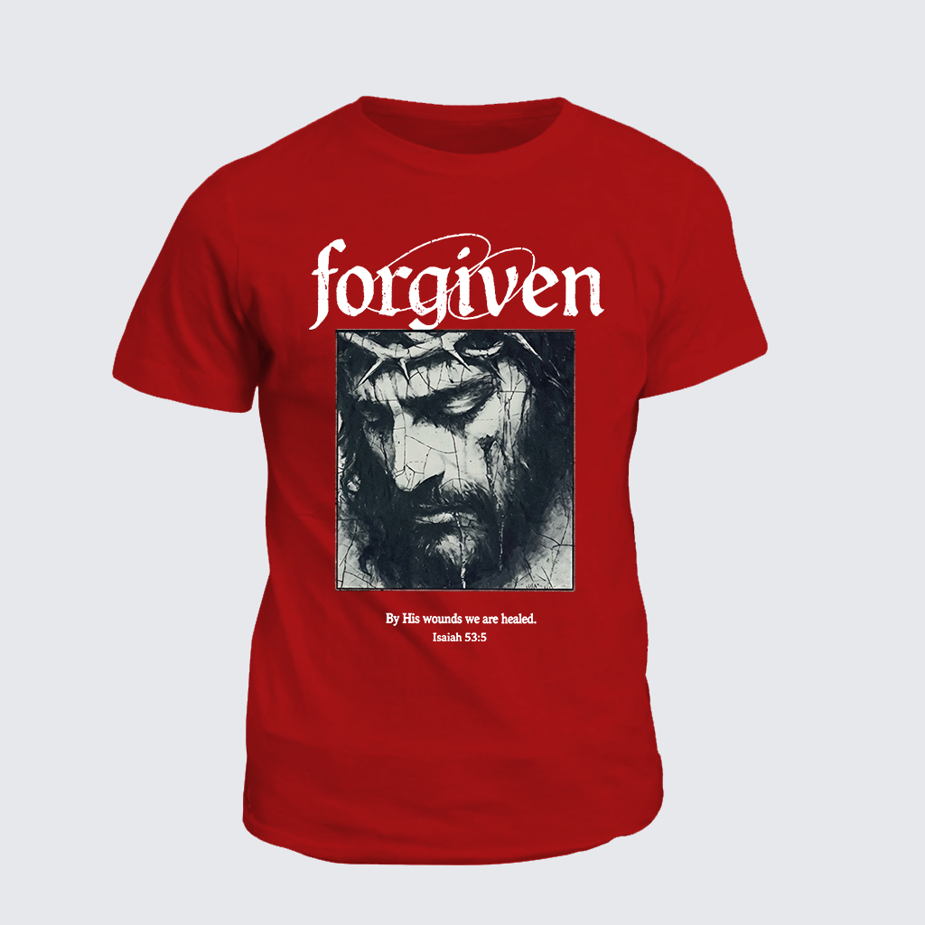 By His Wounds We Are Healed  Jesus God Christian Cotton T-Shirt