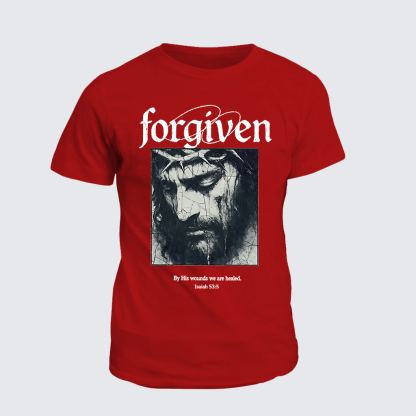 By His Wounds We Are Healed  Jesus God Christian Cotton T-Shirt