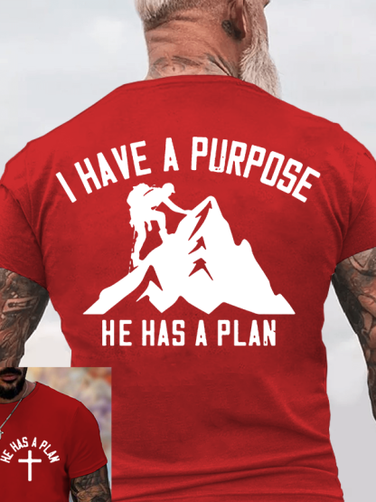  I Have A Purpose He Has A Plan Jesus God Christian Cotton T-Shirt