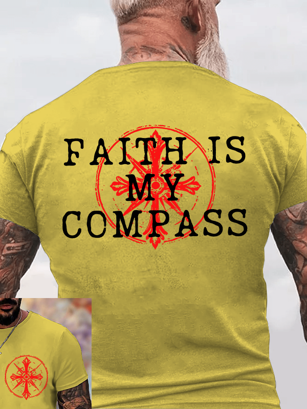 Faith Is My Compass Jesus God Christian Cotton T-Shirt