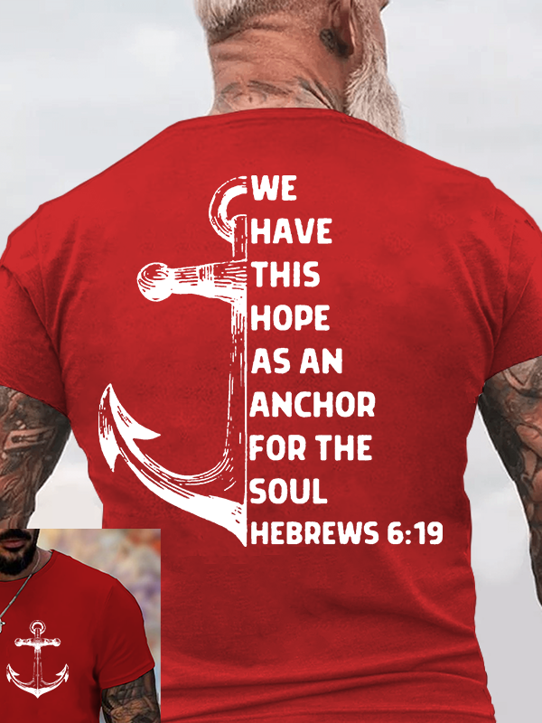 Hope As Anchor Jesus God Christian Cotton T-Shirt