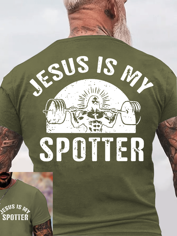 Jesus Is My Spotter Jesus God Christian Cotton T-Shirt