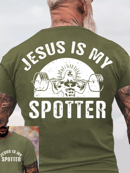 Jesus Is My Spotter Jesus God Christian Cotton T-Shirt