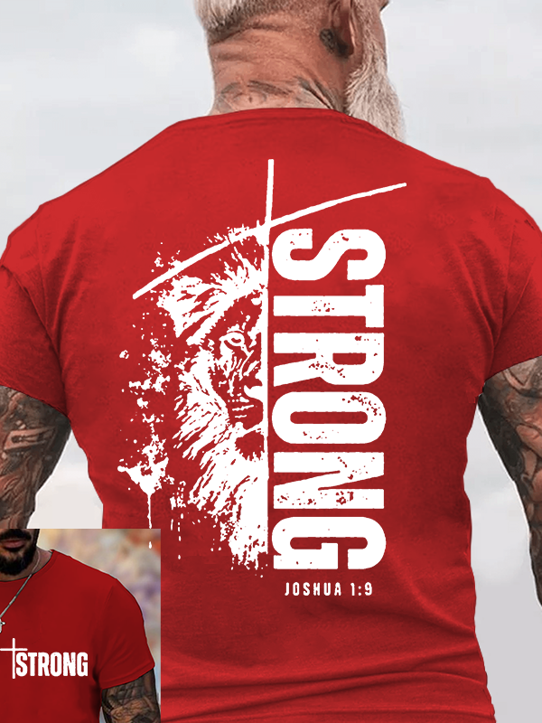Strong Lion of Judah Jesus God Christian Cotton T-Shirt