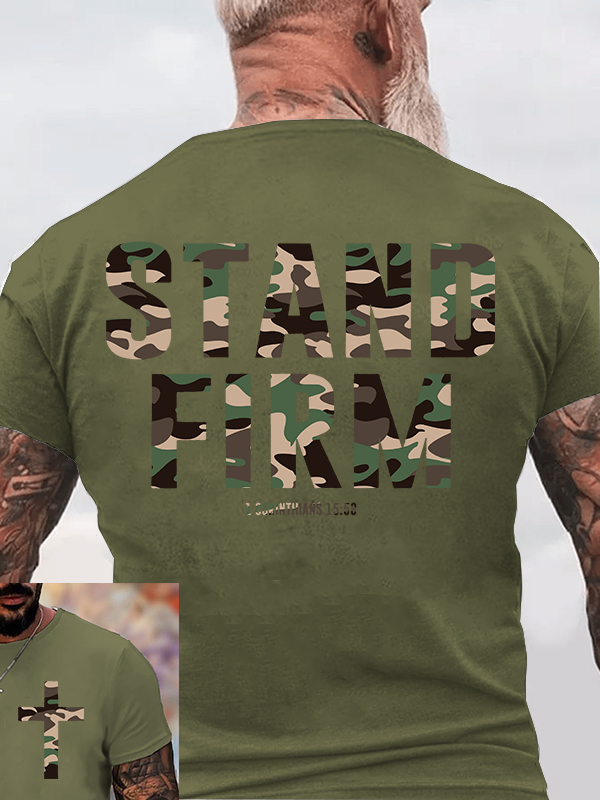 Stand Firm Jesus God Christian Cotton T-Shirt